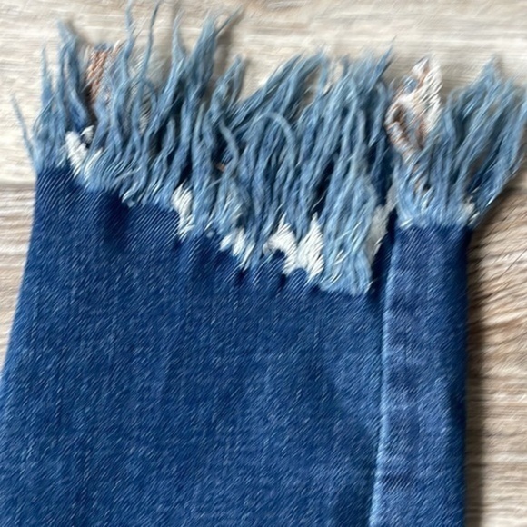 Free People jeans blue denim stretch and ragged size 26 baddie - Picture 2 of 9